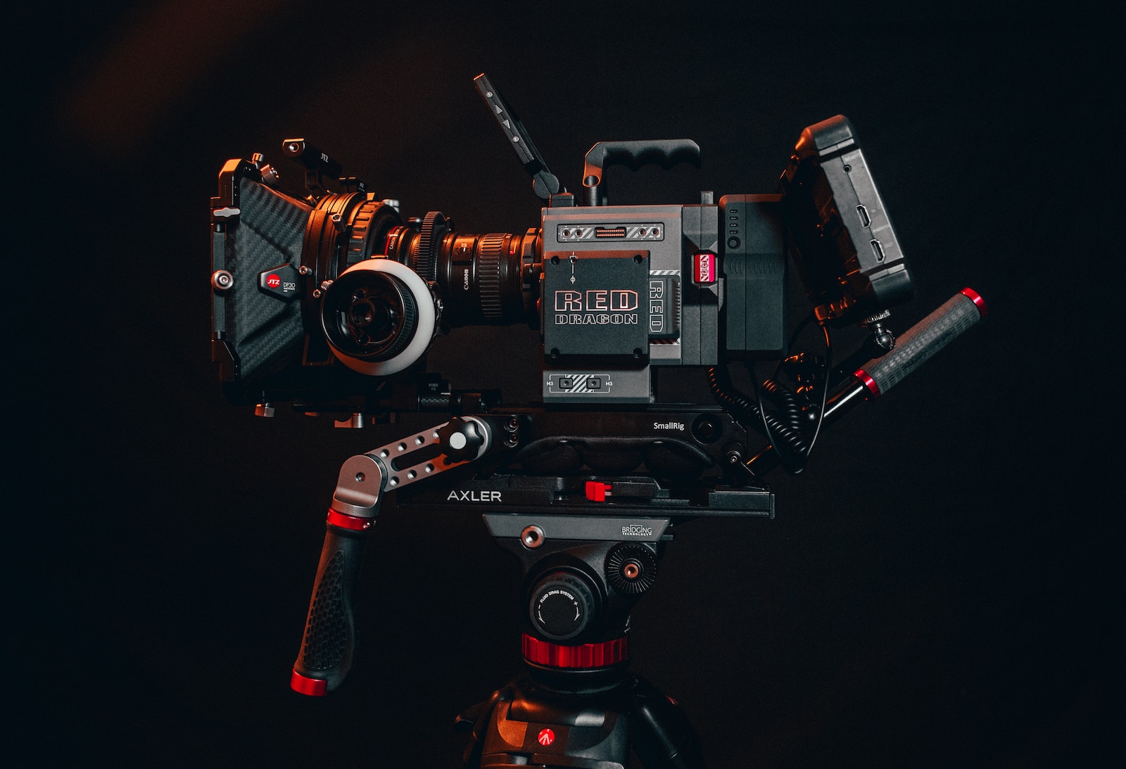 black and red video camera