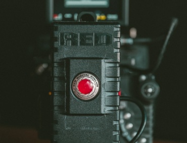 close-up photography of black camera